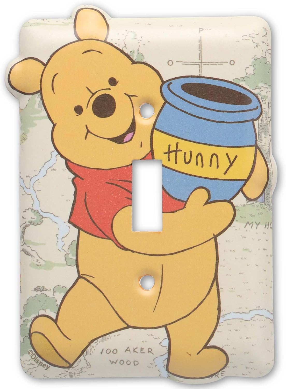 Disney Winnie the Pooh Metal Light Switch Plate – Winnie the Pooh Switch Plate Decoration for Kids’ Bedroom or Nursery