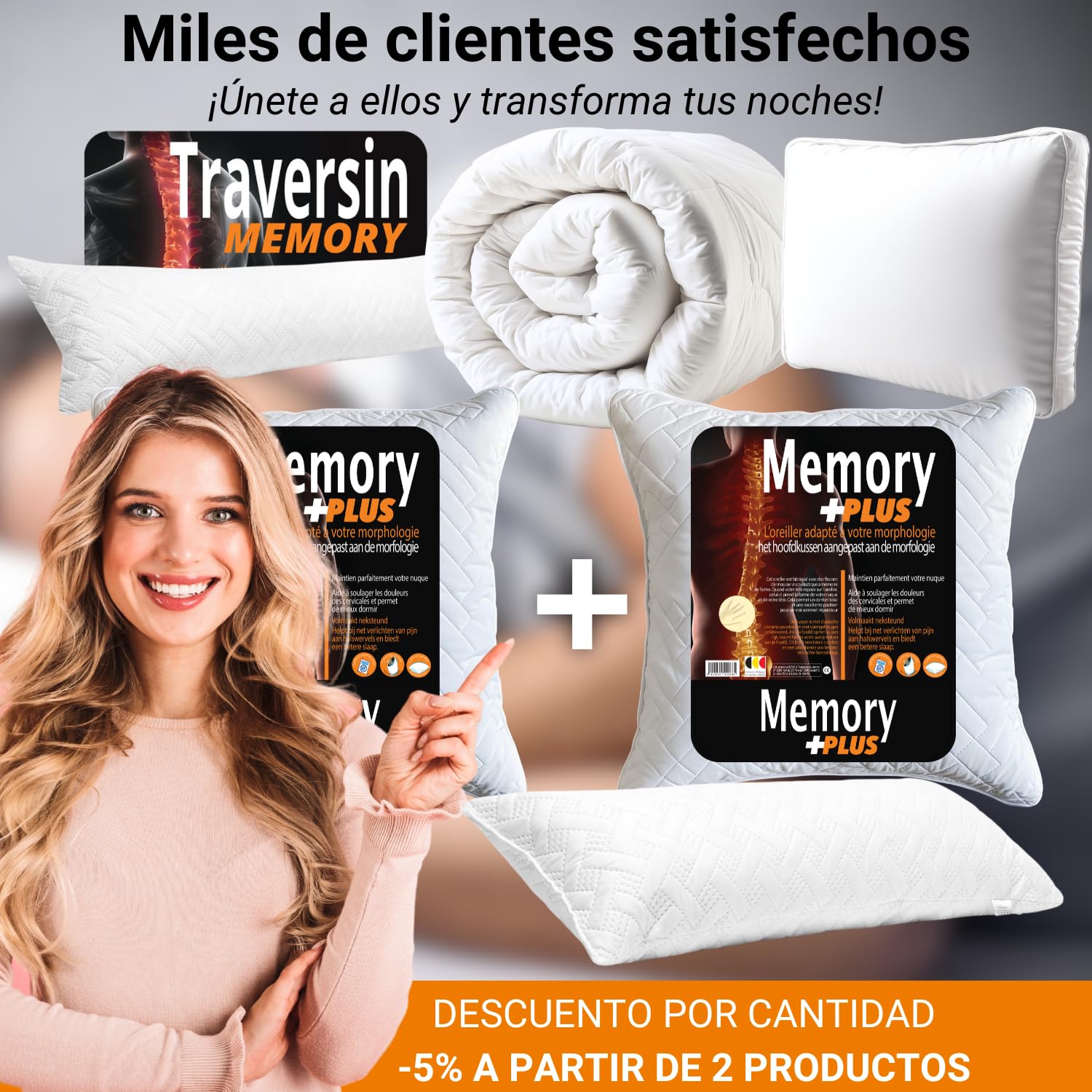 Almohada Viscoelastica 60 cm x 60 cm x 15 cm Almohada 60x60 Cojin Viscoelastico Cojin Cervical Sofa - Almohada Cervical Viscoelastica Antironquidos - Almohada Dormir De Lado Cojin Cervicales Y Cuello