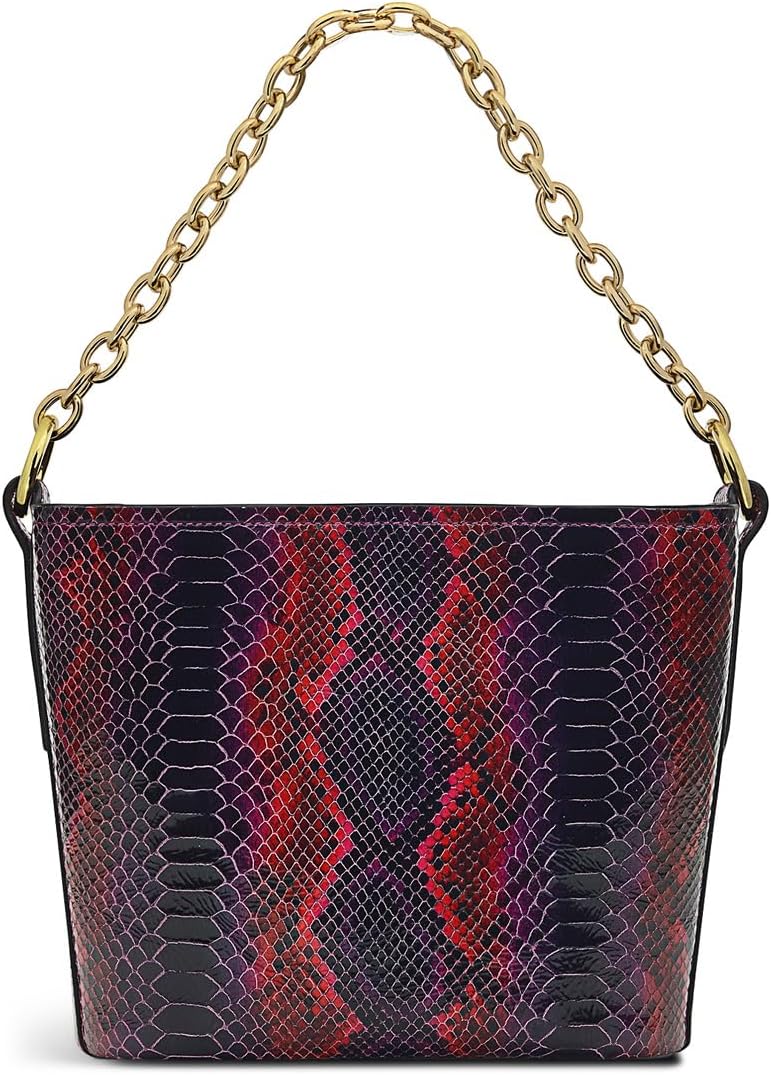 RADLEY London Petticoat Hill Faux Python Women’s Small Leather Shoulder Bag, Cassis