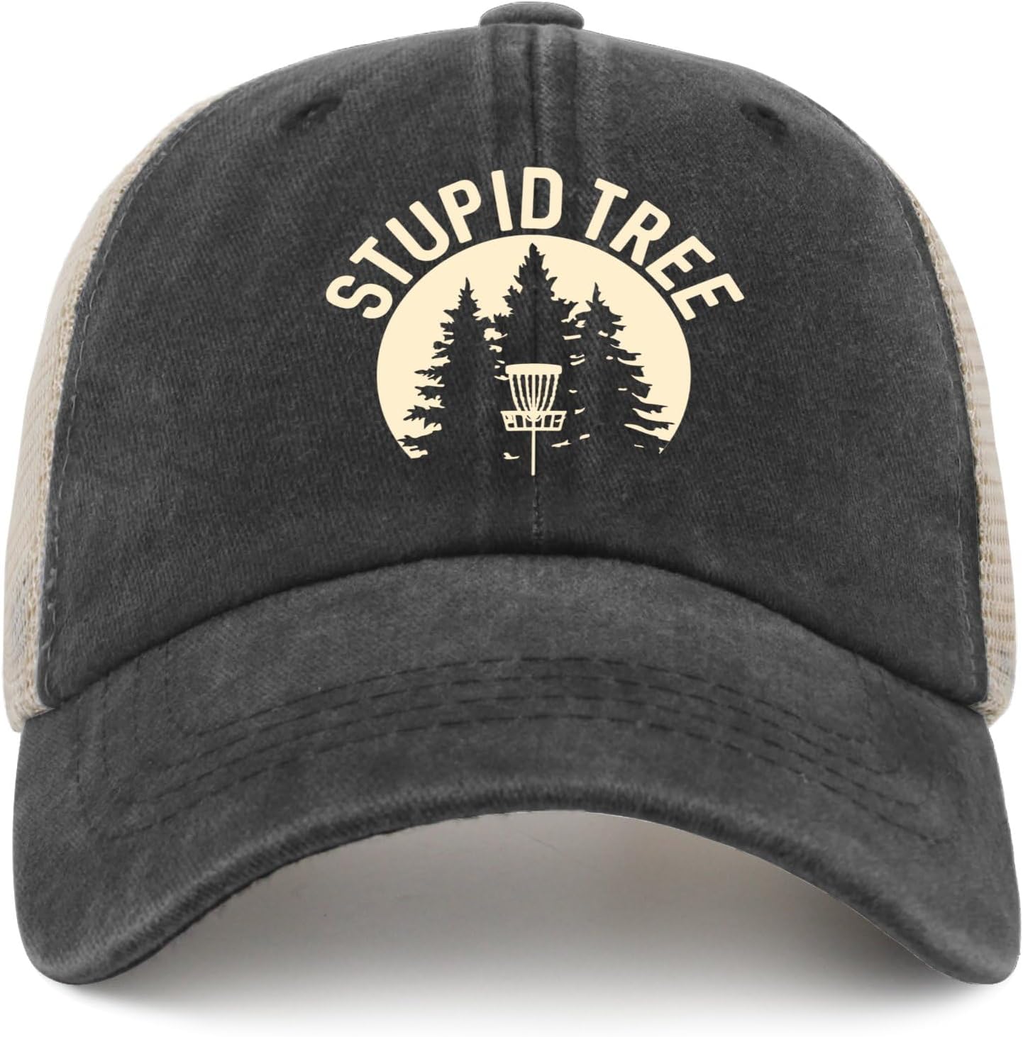 OOMOO Disc Golf Snapback Cap - Distressed Mens & Womens Hat - Stupid Tree Theme - Image 9