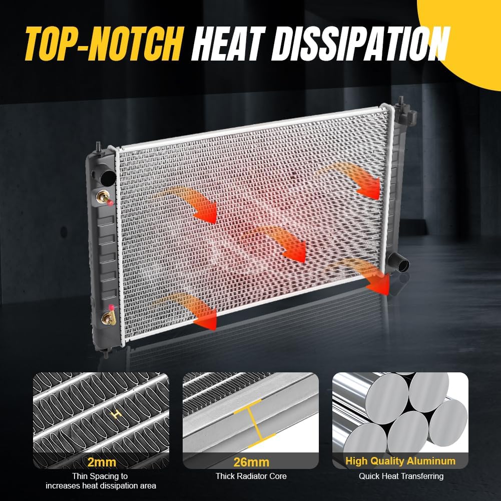 SPELAB Engine Coolant Radiator - Compatible with Nissan Altima 2007-2018, Maxima 2009-2019 - Engine: 2.5L, 3.5L - Automatic Transmission - Replaces # 2988, CU2988, 21460JA00A