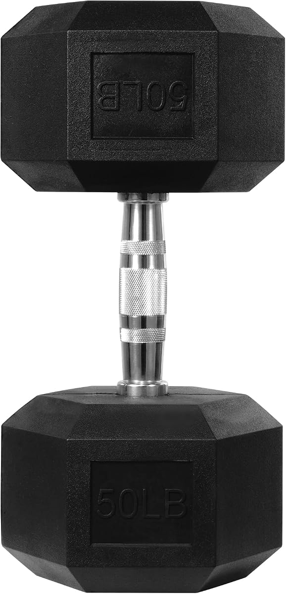Rubber Coated Hex Dumbbells, Anti-Roll Hand Weights, Non-Slip Ergonomic Handle Low Odor for Home Gym