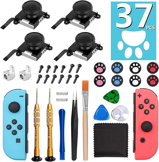 Amazon 37in1 Joy Con修理キット Switchジョイコン 修理パーツ スティック ジョイスティック 交換 4個入 Switchコントローラー 左 右 猫爪キャップ 8個付き 任天堂スイッチ交換用パーツ 修理器具 Nintendo Switch Ns Joy Con対応 初心者対応 日本語説明書 周辺機器 Amazon 37in1 Joy Con修理キット Switchジョイコン 修理パーツ スティック ジョイスティック 交換 4個入 Switchコントローラー 左 右 猫爪キャップ 8個付き 任天堂スイッチ交換用パーツ 修理器具 Nintendo Switch Ns Joy Con対応 初心者対応 日本語説明書 周辺機器
