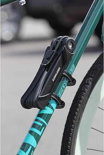 Miniatura 4 de Kryptonite Candado plegable para bicicleta, compacto, ligero, de alta seguridad, antirrobo, plegable, con 2 llaves y soporte para bicicletas