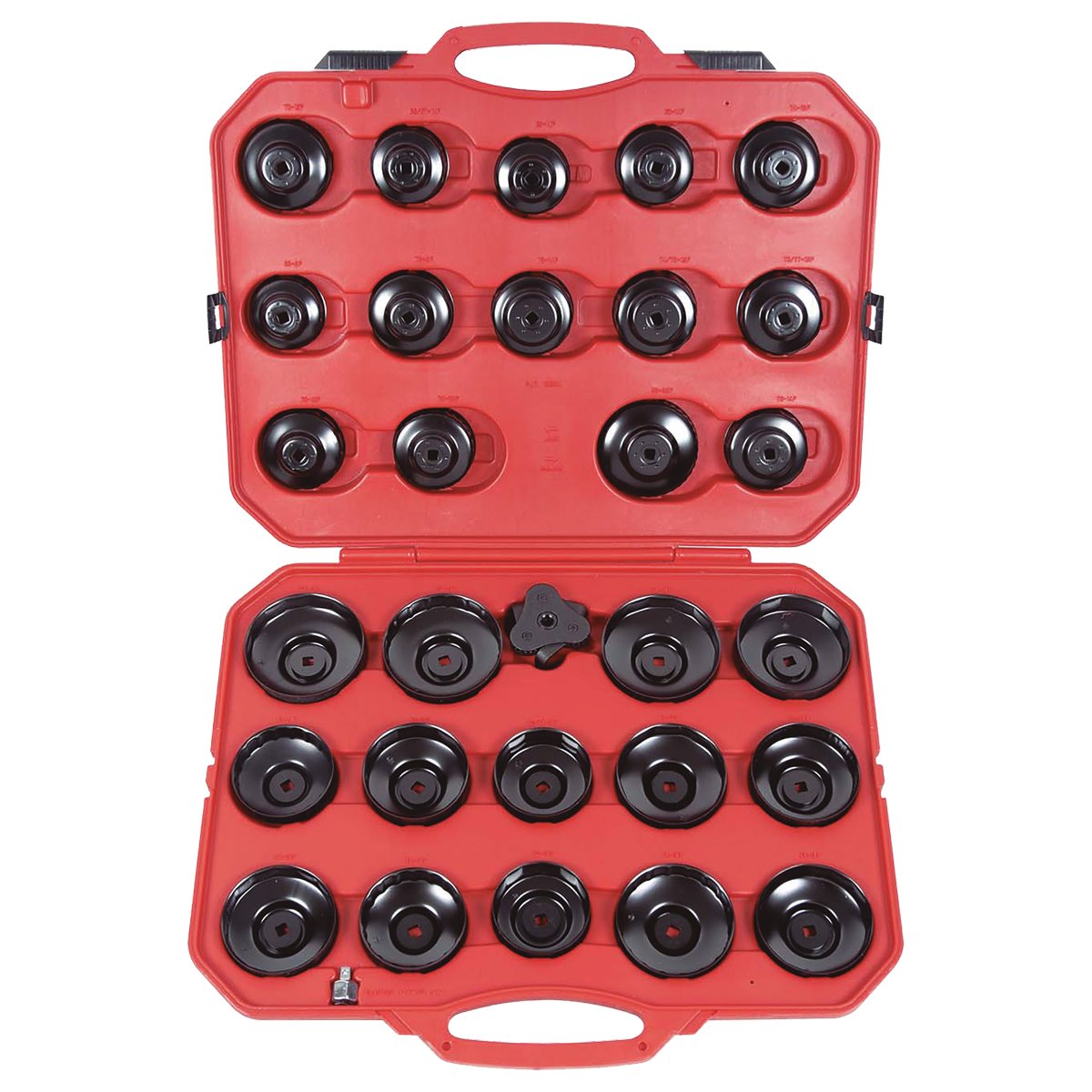 Salki - Licota Estuche 30 Llaves Copas Filtro Aceite Coche y Furgoneta Taller Mecánico 38 Inch Vasos 12 Caras - Uso Profesional