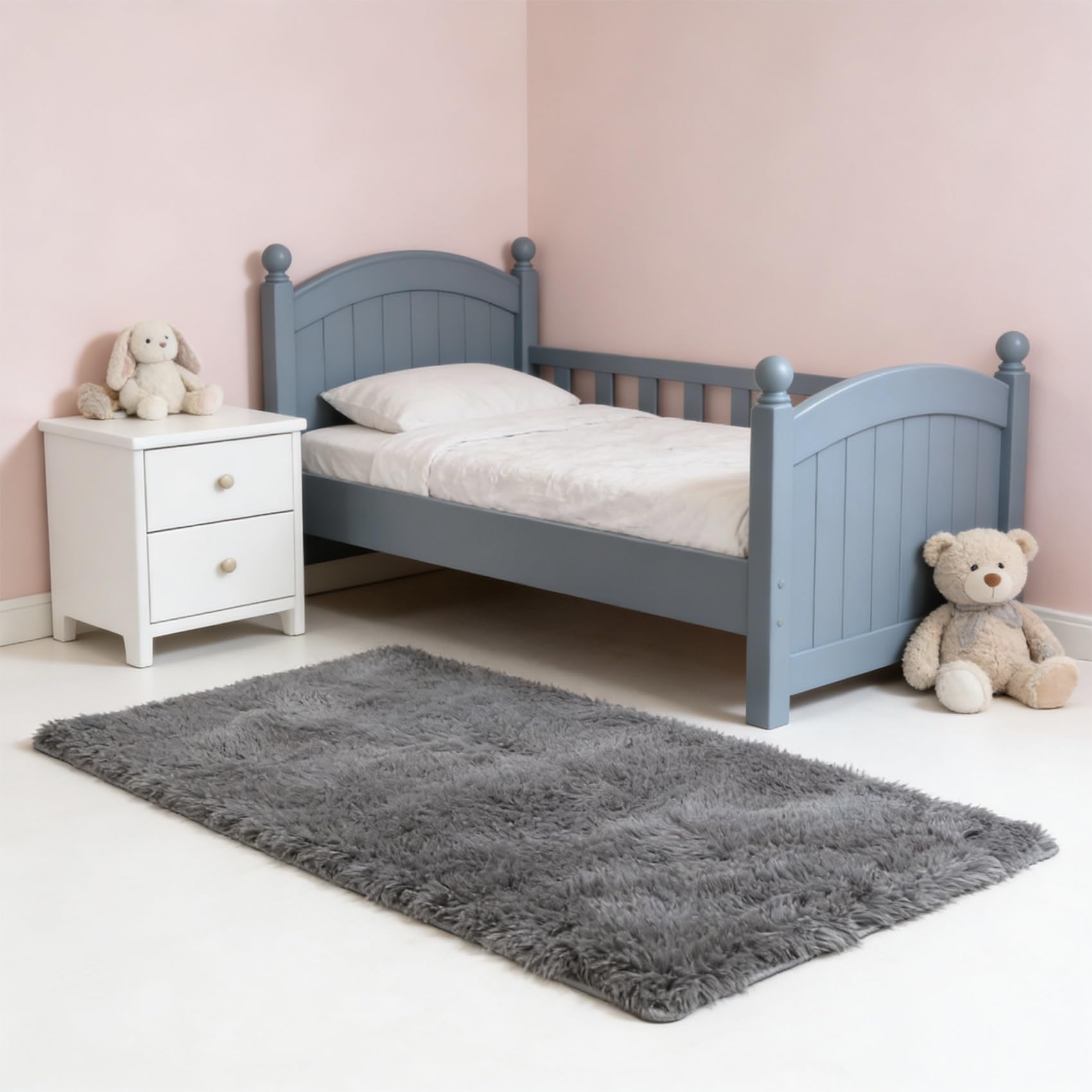 Tapis Salon Shaggy Gris Moderne pour Créer une Chambre Chaleureuse