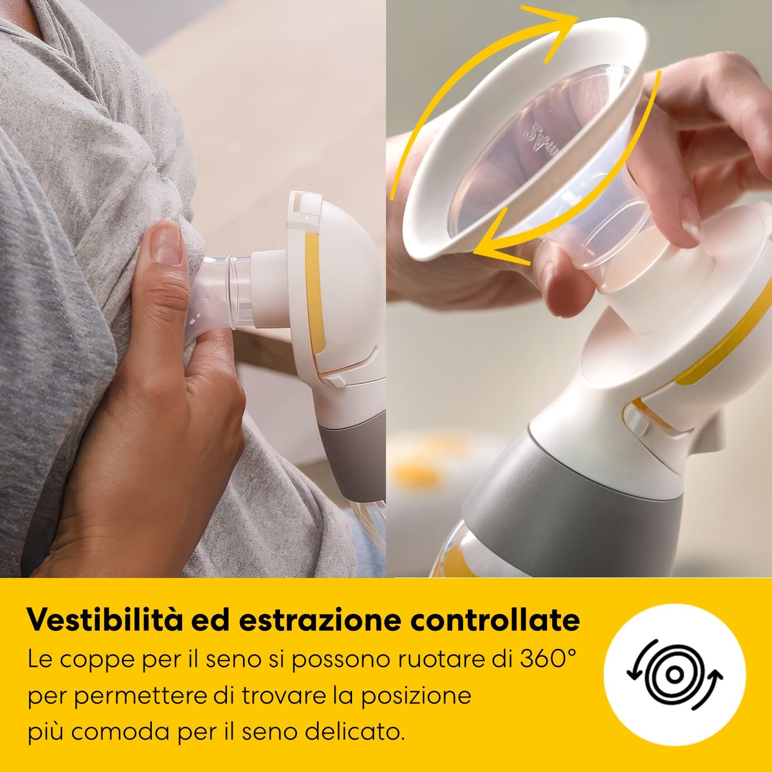 Medela Freestyle Mini Classic Tiralatte elettrico doppio con batteria ricaricabile.
