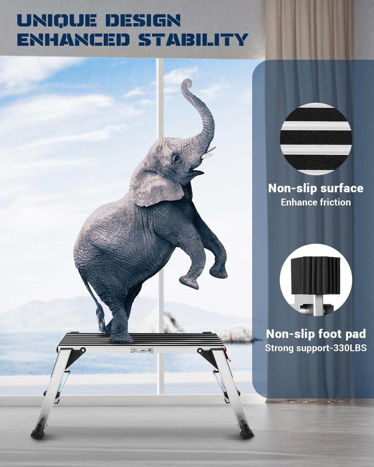 Snapklik.com : Work Platform Step Ladder, Aluminum Work Platform 36