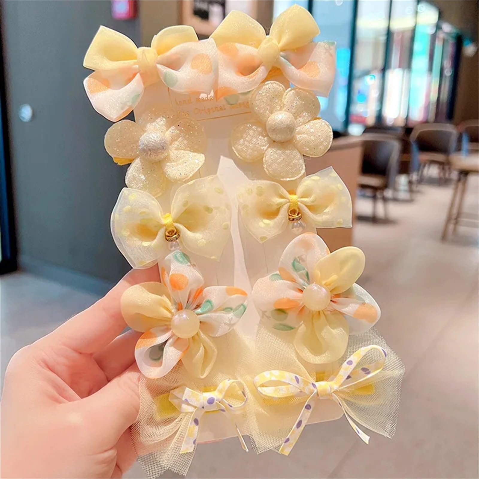 Juego de 20 cintas elásticas para el pelo con lazo grande y flores (A-17)