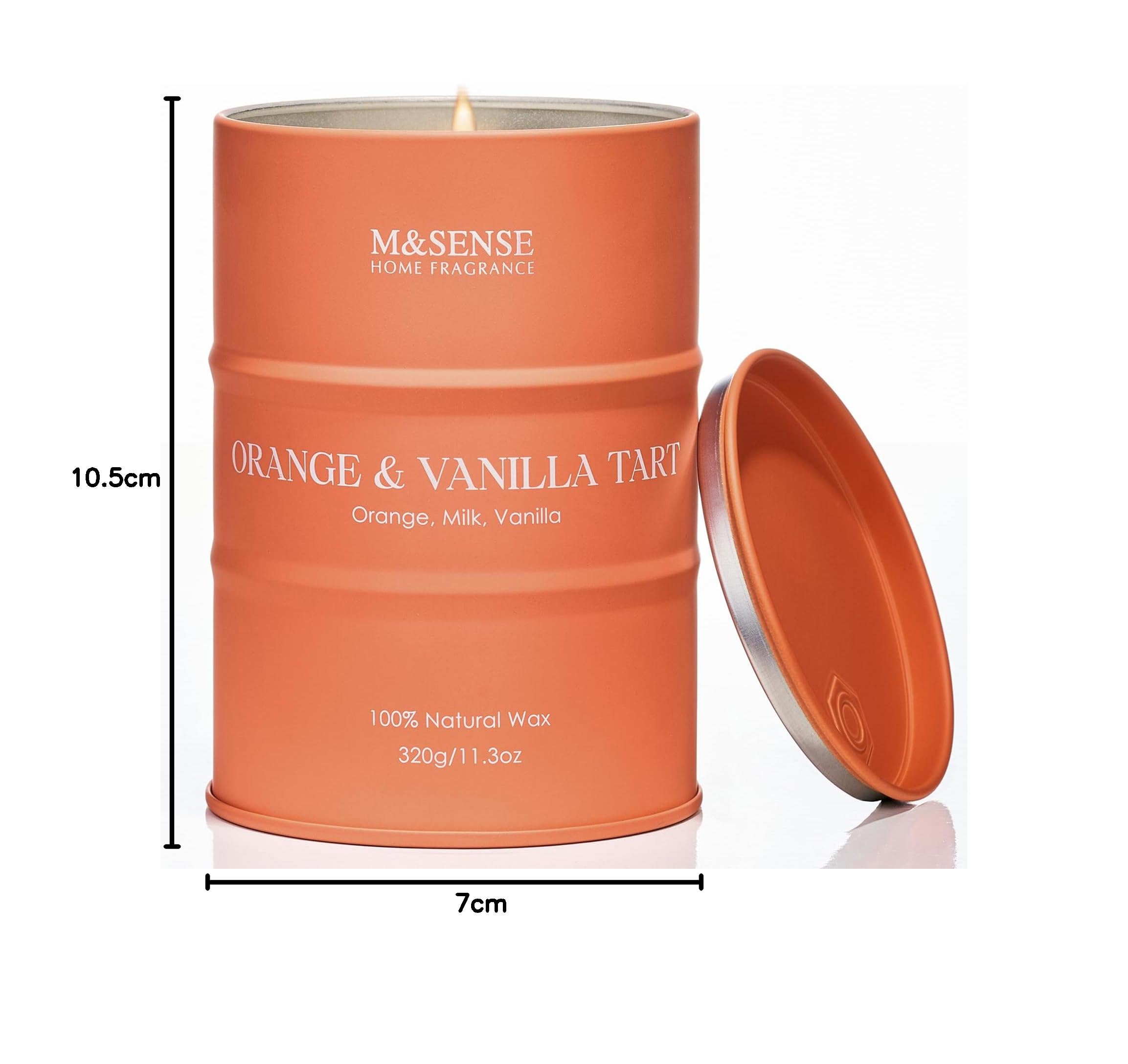 Candele M&SENSE Candele profumate alla vaniglia d'arancia per la casa, candele di soia organiche pulite non tossiche altamente profumate Candele profumate decorazione Candles Cozy Room Decor