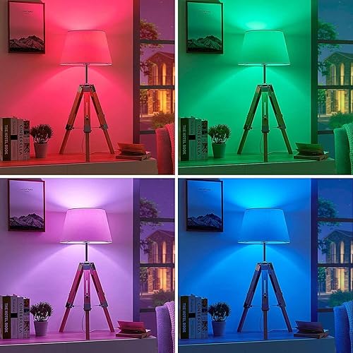 Miniatura 7 de Bombilla RGB que cambia de color con control remoto, bombilla LED RGB de 9 W A19 E27 6500K blanco, 12 opciones de color, bombilla de inundación