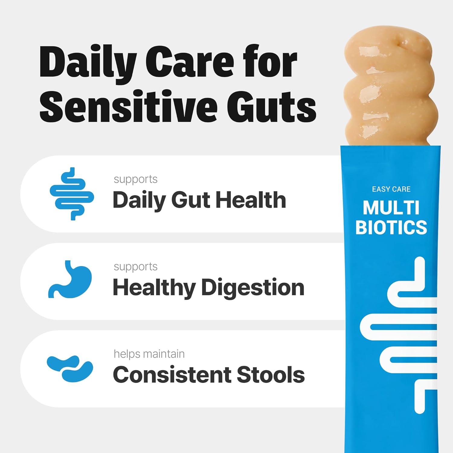 Easy Care Multi-biotics – Probiotics for Cats, Lickable Probiotic Supplement, Daily Gut & Digestive Health Support, Chicken Flavor, 30 Tubes