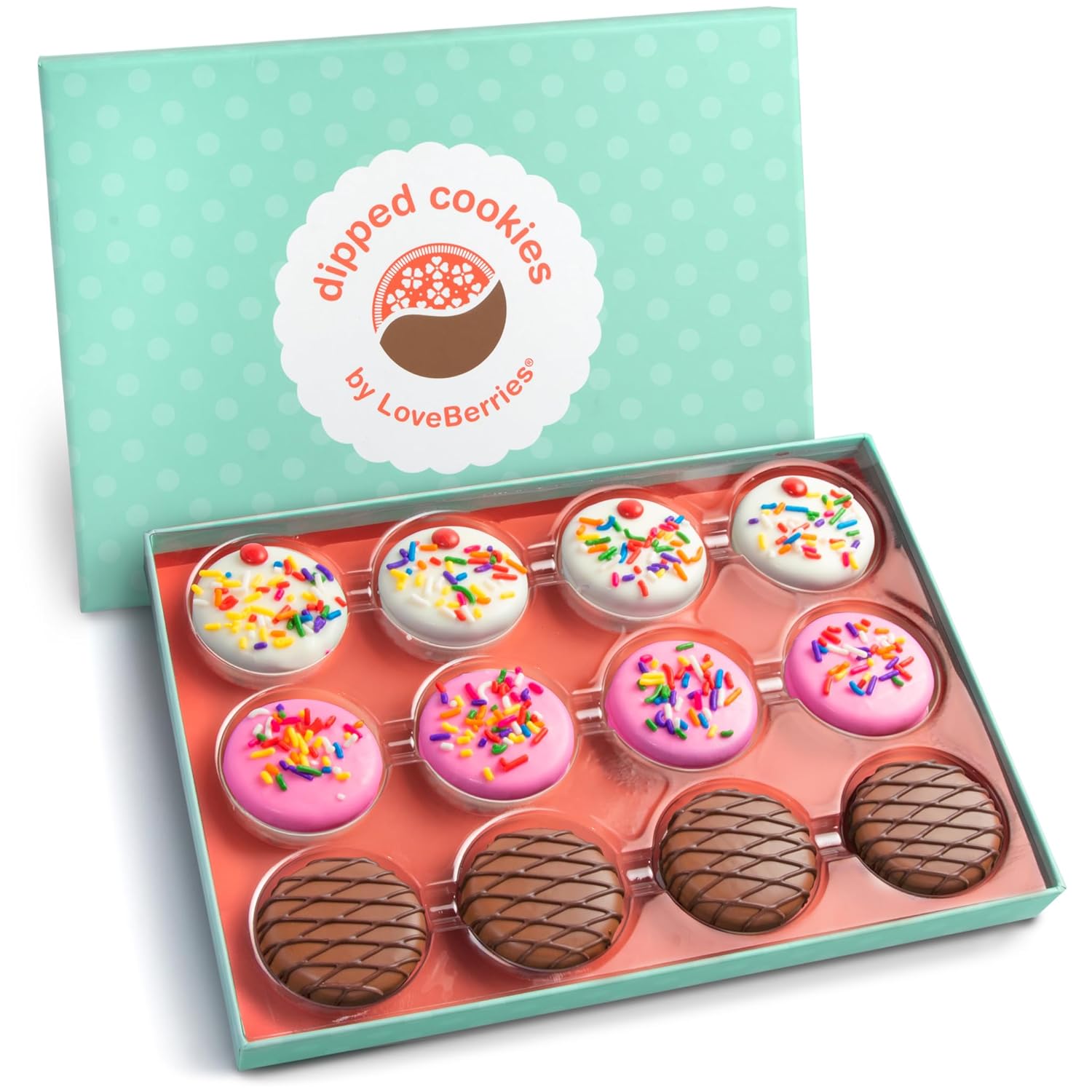 A Gift Inside Summer Fun Ice Cream Themed Chocolate Covered Sandwich Cookies Gift Box by Love Berries