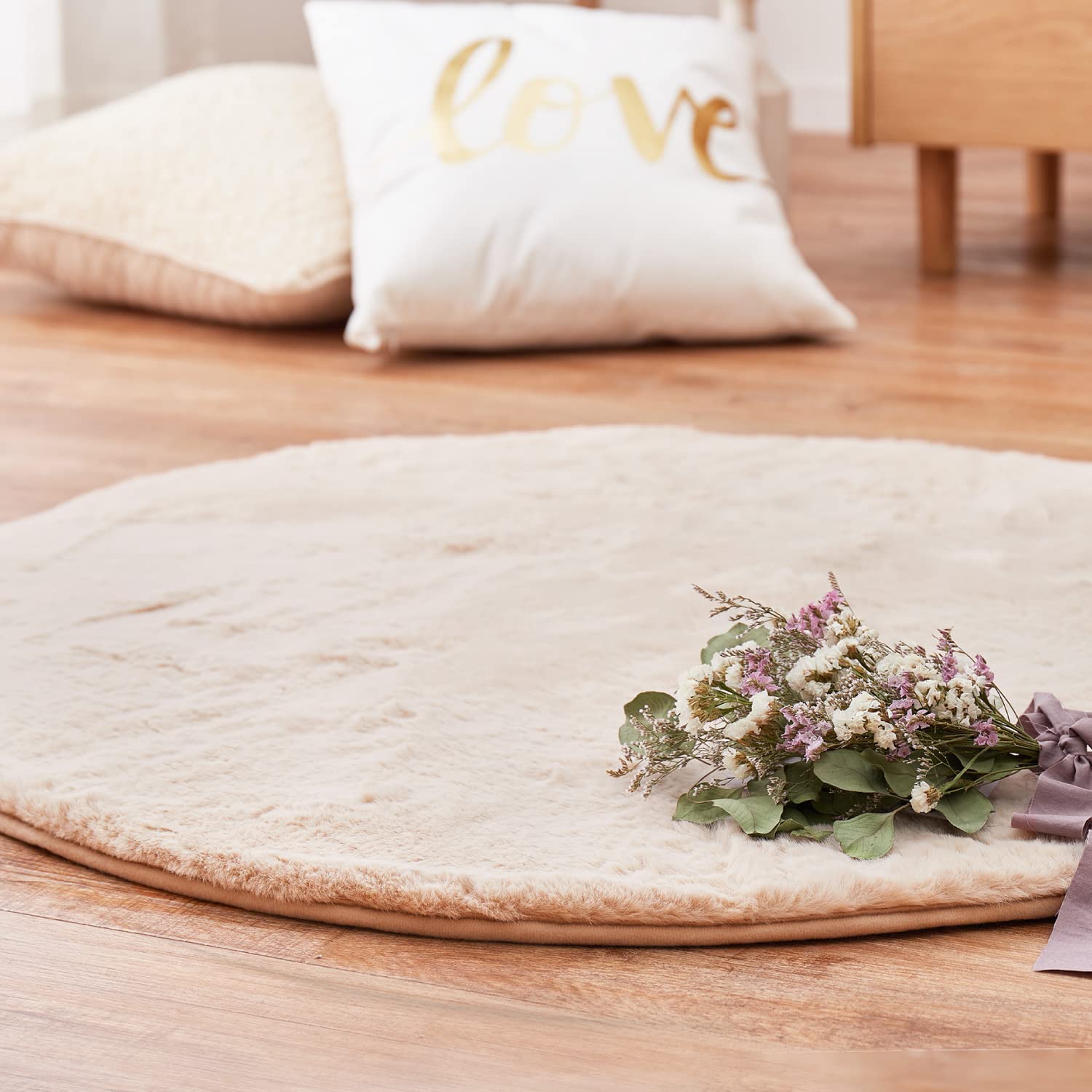 モフモフ＆フワフワ とろけるような ラグ ホットカーペット 円形