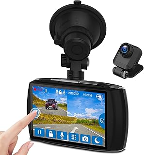 Z-Edge Dual Dash Cam 4.0" Touch Screen Front and Rear Dash Cam FHD 1080P with Night Mode, 32GB Card Included,155 Degree Wide Angle, WDR, G-Sensor, Loop Recording, Support 256GB Max