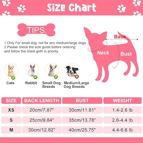 Miniatura 6 de Vestidos de perro para perros pequeños para niña Yorkie Chihuahua taza de té princesa vestido de verano para cachorros falda ropa para gato paquete
