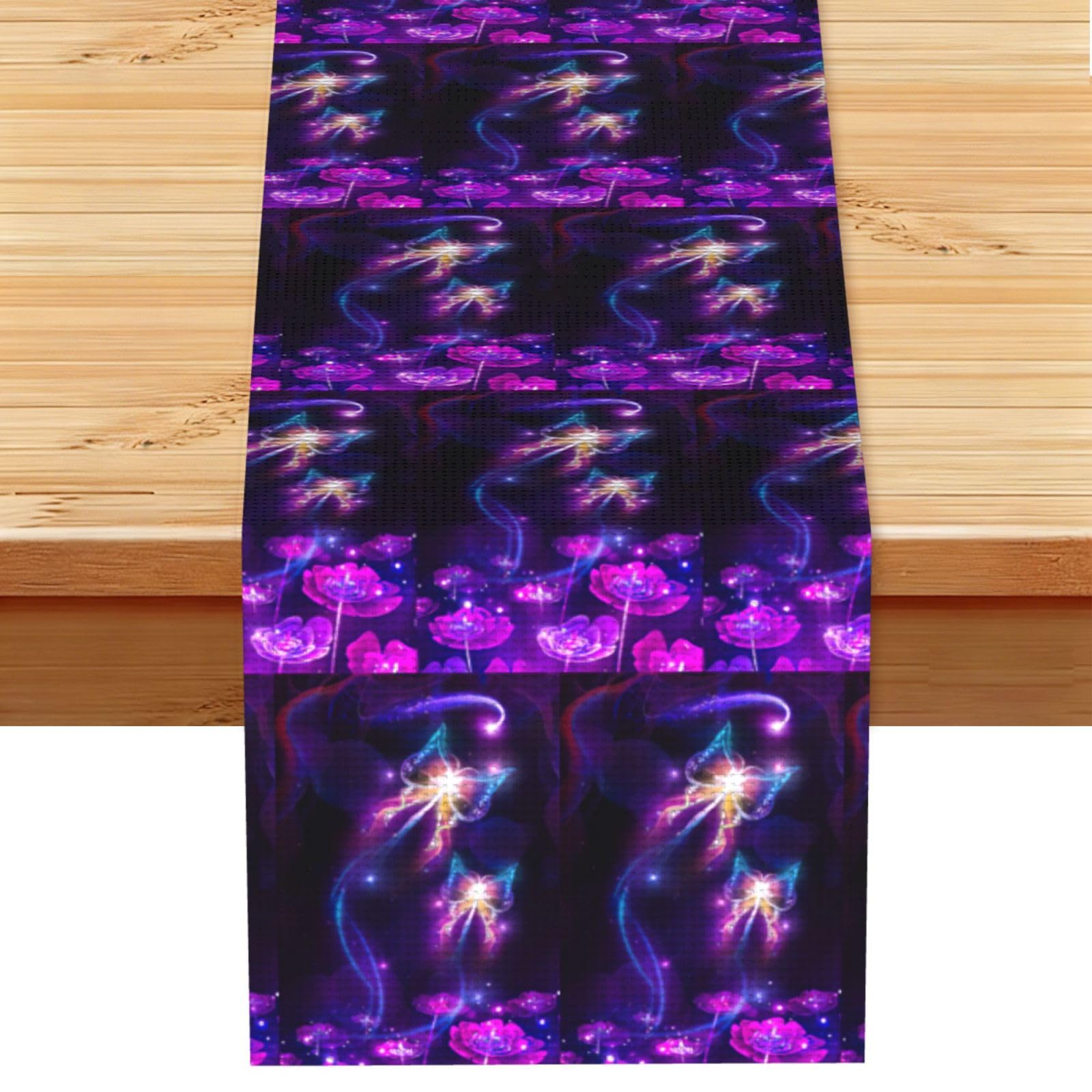 Purple Butterfly Stylish Printed Table Cloth, Decorative Table Runner 13x72in for Home, Party and Banquet Home Decor