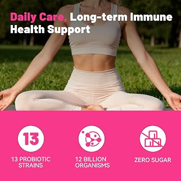 Women Probiotic Powder -13 Strains, 12 Billion CFUs - Probiotics for Women Vaginal Health, pH Balance, Gut Metabolism and Immune Support, Cranberry Flavor, Sugar Free, 15 Packs