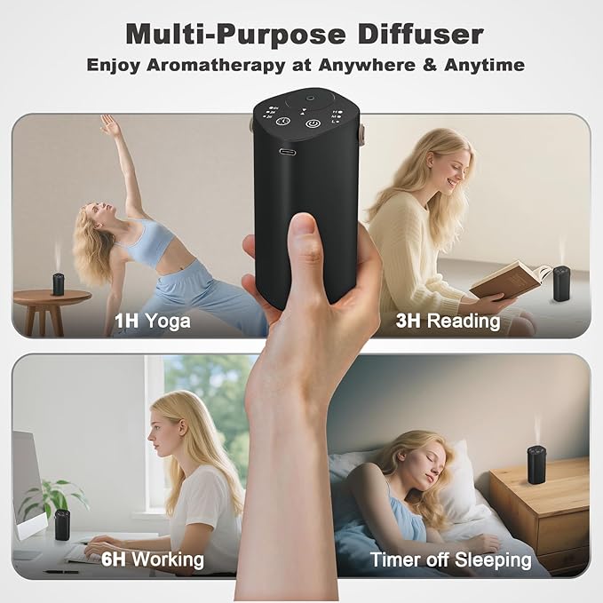Difusor de Aromas Portátil Recargable Negro miniatura 7