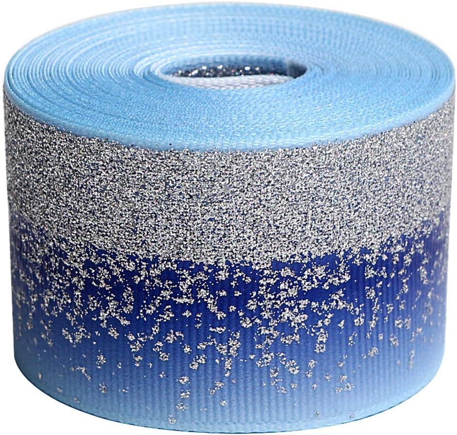Tvoip Tie Dye Glitter Rainbow Polyester Grosgrain Tape Ribbon Grosgrain Ribbons 1-1/2"(38mm) x10 Yards for Hair Bows Wedding Gift Packing Wrap (Purple)