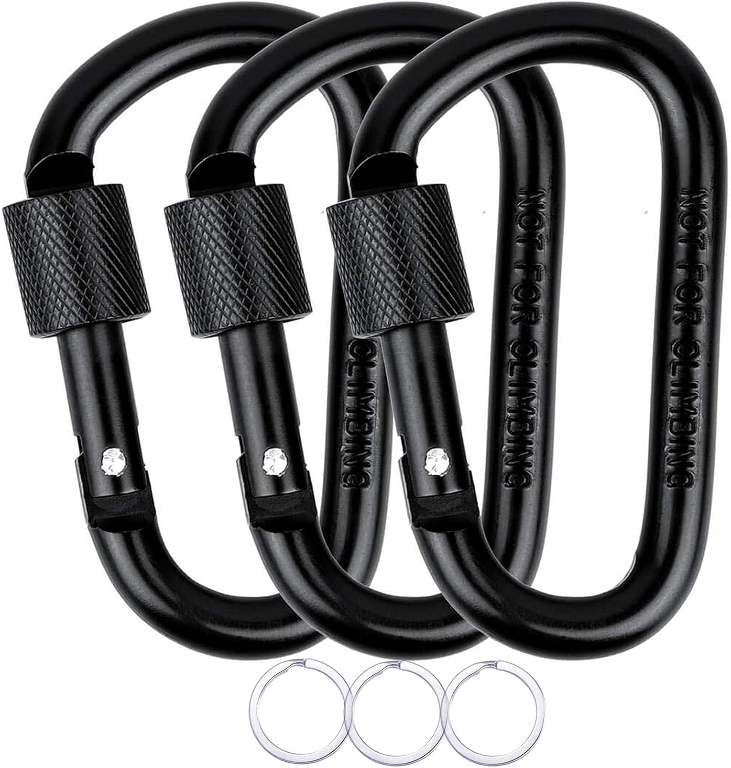 Megory DRing High Strength Carabiner Clip Hook,With key rings hoops