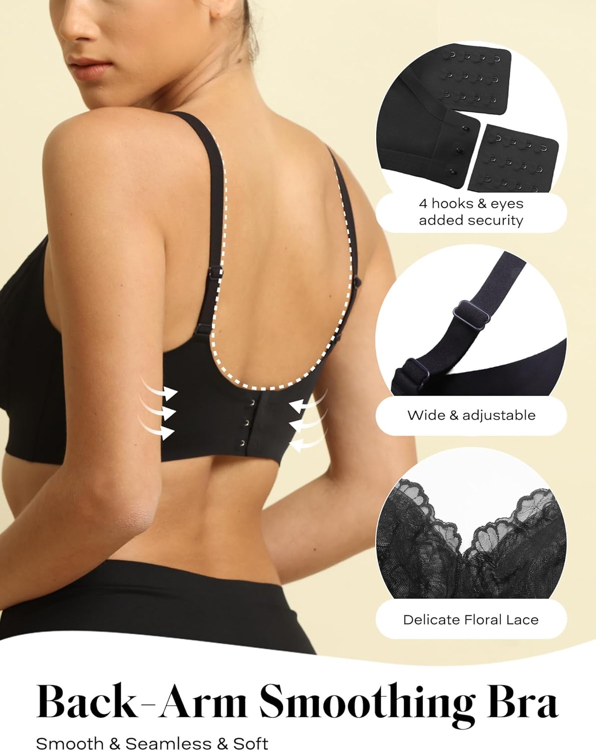 COMFELIE Wireless Lace Bras Seamless Everyday Bra Sexy Comfy Unlined Bralette - Image 5