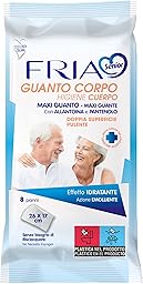 Fria Senior Maxi Manopole Saponate per l’igiene Corpo degli Anziani, Ideali per Persone Allettate, Effetto Idratante, Dermatologicamente Testati, Confezione da 8 Maxi Guanti