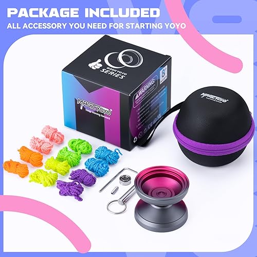 Miniatura 7 de Yoyo profesional sensible Yoyo V8  Yoyo de metal para niños principiantes, reemplazo de yoyo de doble propósito que no responde para adultos + 12