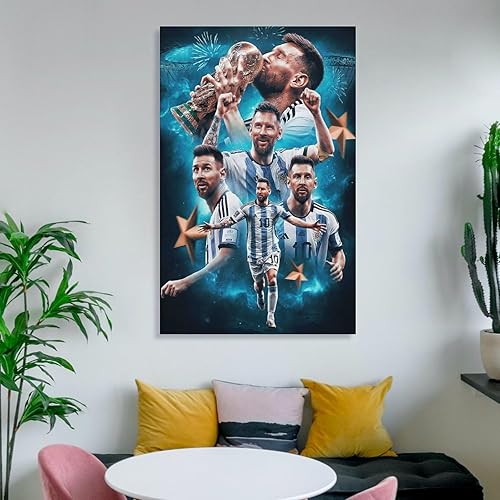 Miniatura 6 de Póster Messi sin marco, de 12 x 18 pulgadas, para estética de habitación, decoración de pared, impresión para fanáticos y familia