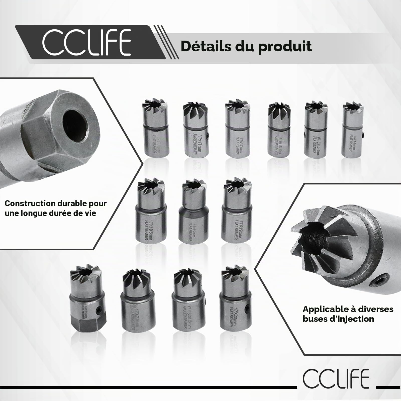 CCLIFE 17 pièces fraise Injecteurs injecteurs de moteur CDI Outil de moulage par injection