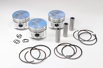 3 Piston Kits Compatible with Kawasaki 3010/4010 Mule Diesel KAF950 Engine - Replaces 3 Pistons 13001-1571, 3 Set of Rings 13008-1197, 3 Pins13008-1197, 6 Clips 92033-1314