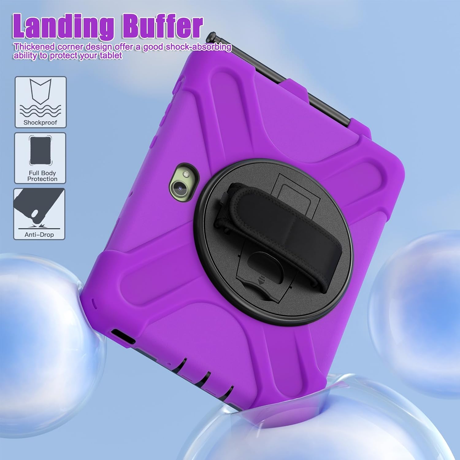 Samsung Galaxy Tab Active5 / Active4 Pro,Tab Active Pro 10.1 Case, Heavy Duty Shockproof Drop Protection Case with 360 Stand, Hand Strap & Shoulder Strap for SM-X350/X356B/T540/T547/T630/T638 (Purple) image 5