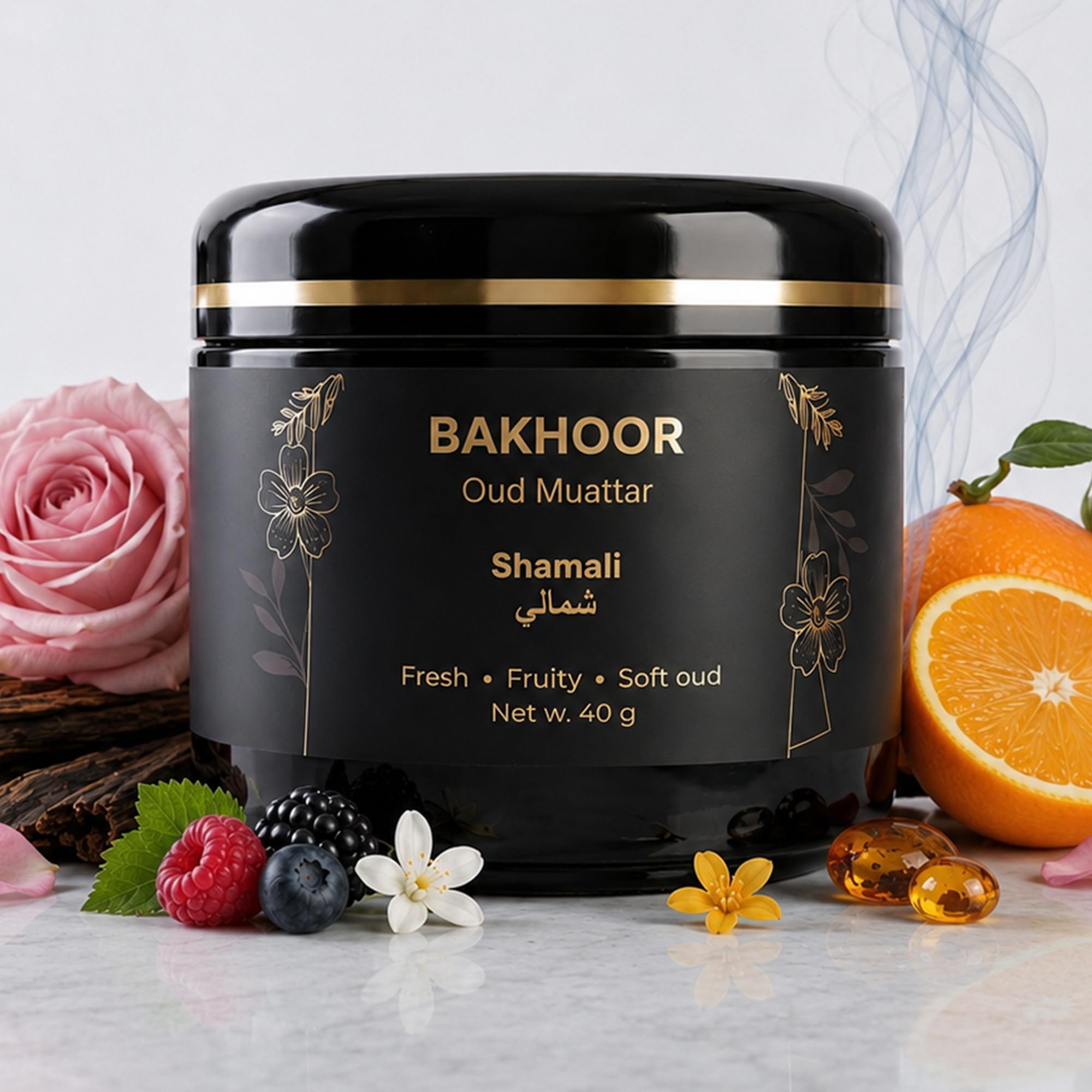 Shamali ﺷﻣﺎﻟﻲ Bakhoor Oudh Chips 40g | Fresh Fruity Arabic Oud Bakhoor | Rose Musk Home Fragrance | Long Lasting Bakhur for Incense Burner | Luxury Arabic Oud Incense & Home Use Daily-image-37