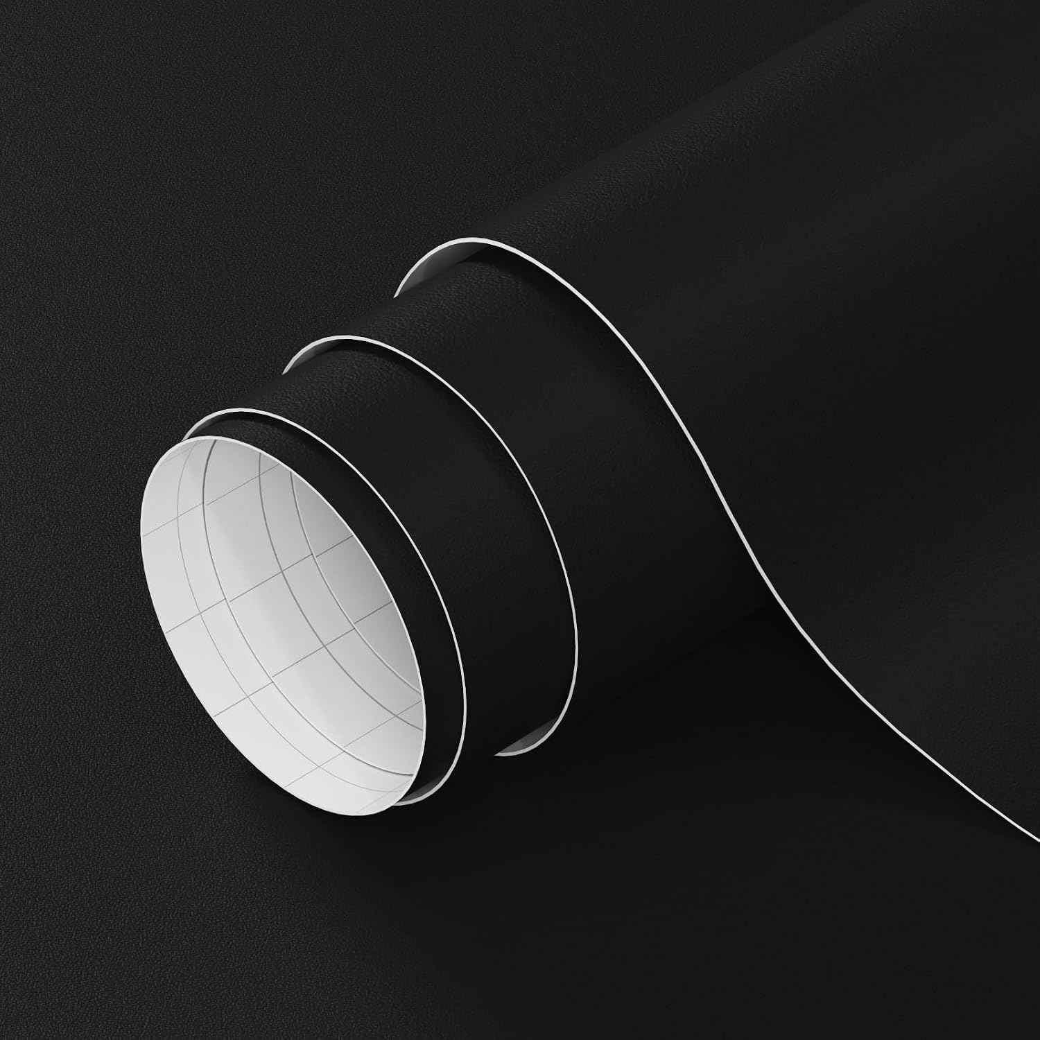 Laatse Black Wallpaper Peel and Stick 15.7"x 197" Pure Black Contact