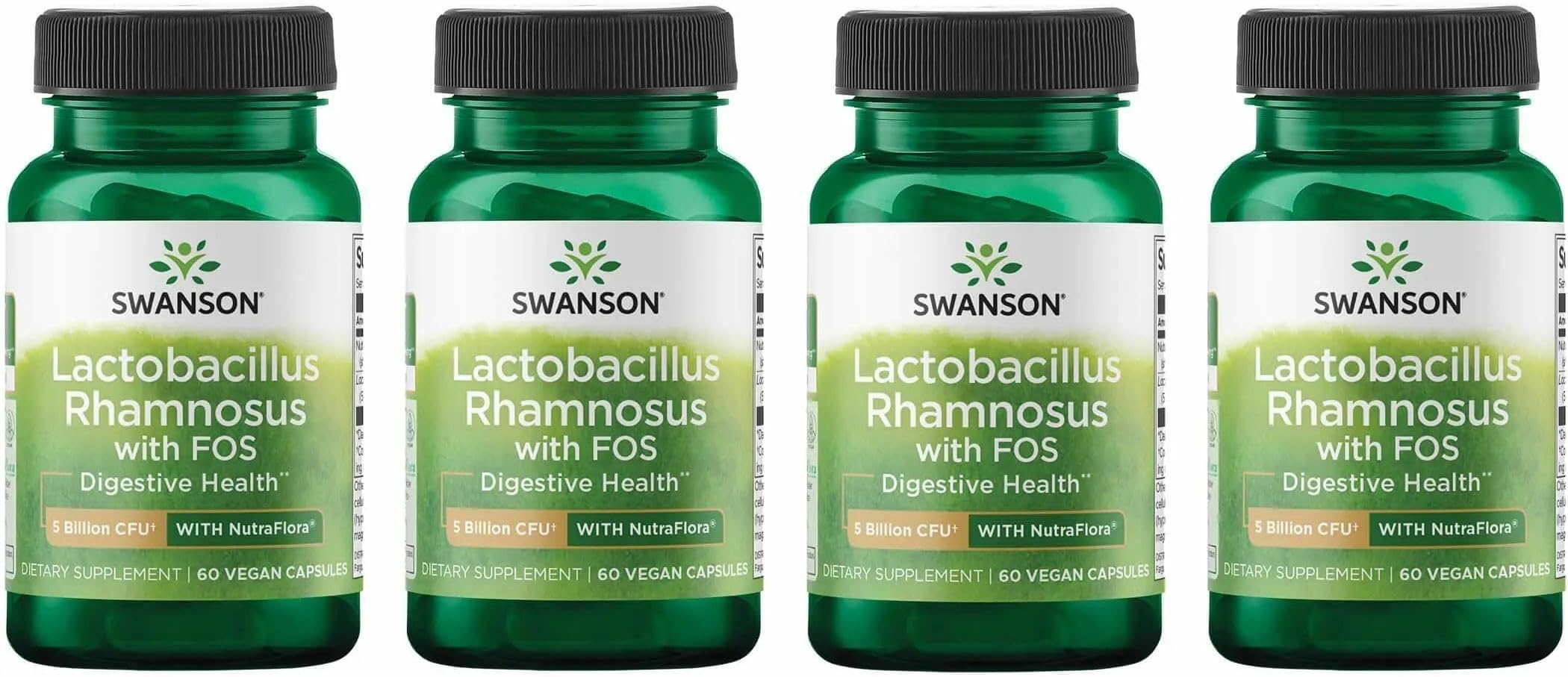 Swanson Lactobacillus Rhamnosus, 5 Billion CFU, 60 Veggie Caps, 4 Pack