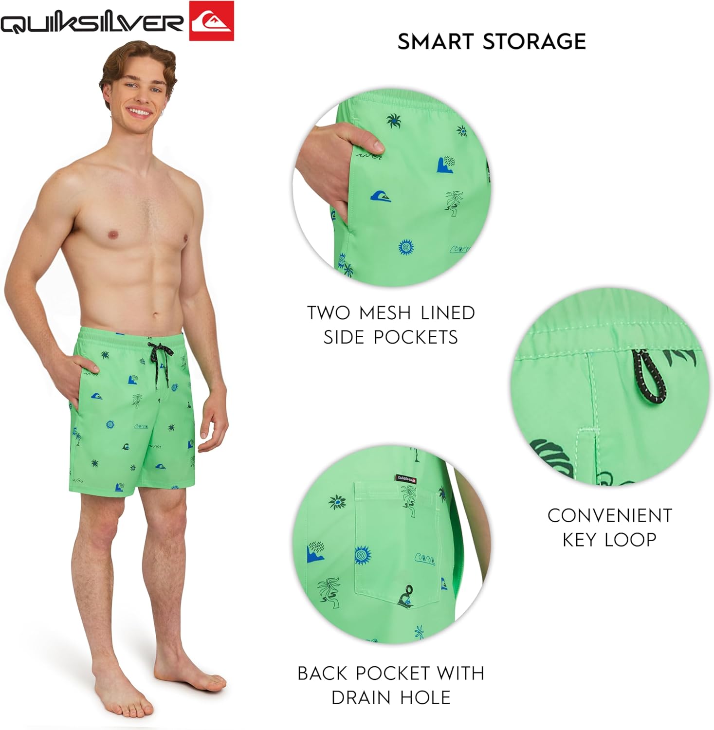 Quiksilver Men's Swimwear Regular Fit Stretchable Comfort Liner Swim Trunks (S-XXL)