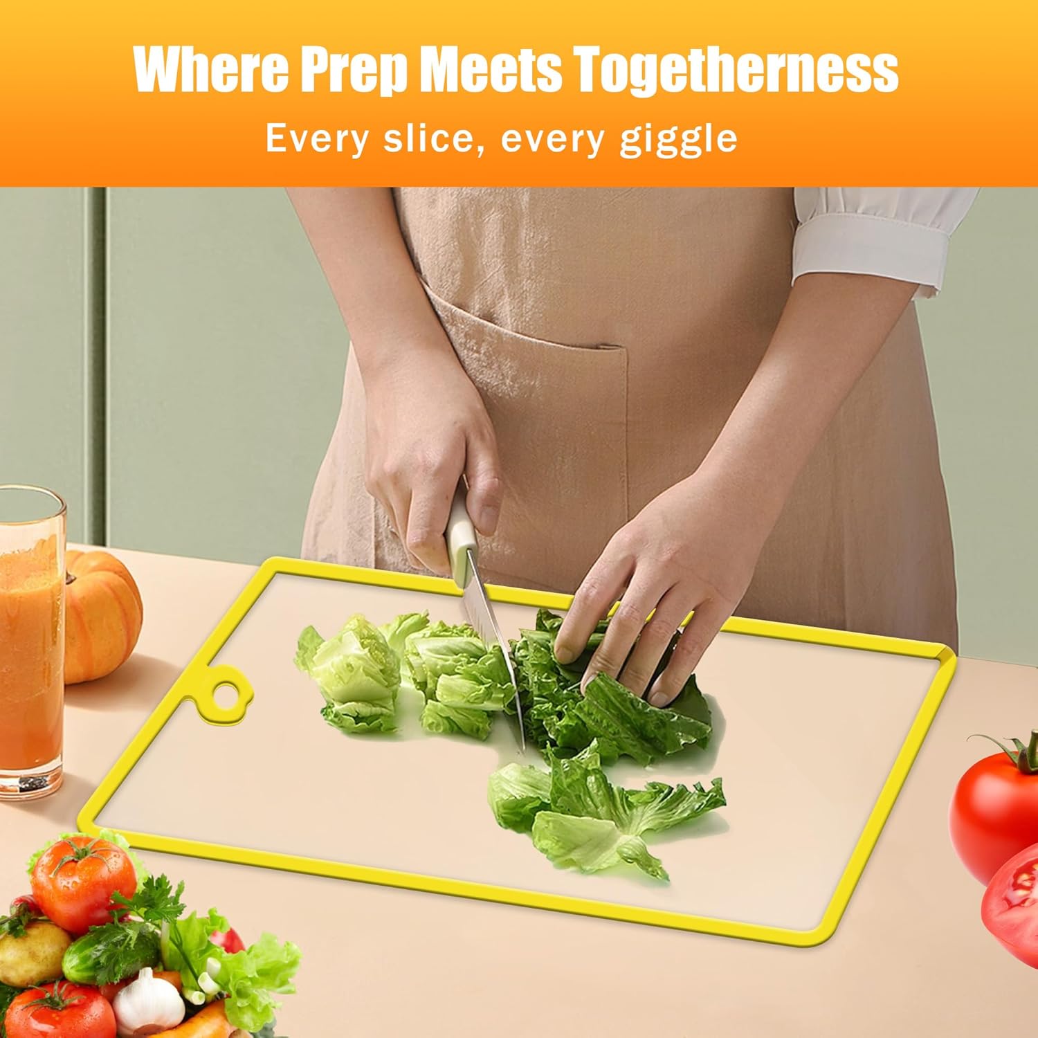 Glass Cutting Board for Kitchen,13 x 10"Clear Cutting Board for Countertop with Non-Slip Edges & Hanging Hole,Dishwasher,Heat Resistant, Scratch-Proof Chopping Board,Decor Gifts Meal Prep & Serving