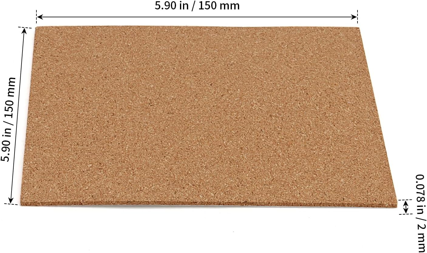 SHEUTSAN 40 Pcs 6 x 6 Inch Self Adhesive Squares Cork Sheets, 1/12 Inch Cork Coaster Backing, Sticky Back Board for DIY Crafts, Tiles - Image 2