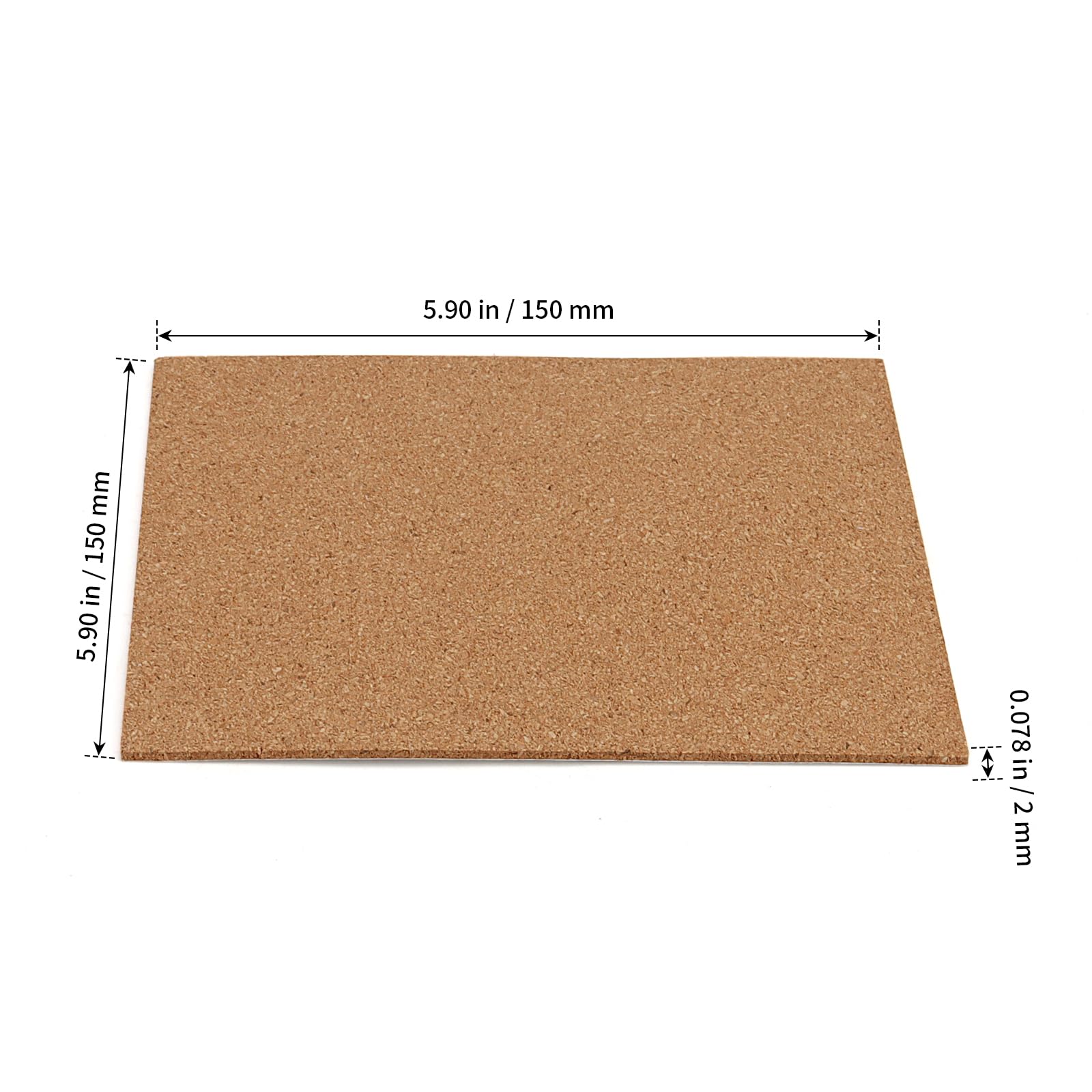 SHEUTSAN 40 Pcs 6 x 6 Inch Self Adhesive Squares Cork Sheets, 1/12 Inch Square Cork Coaster Backing, Sticky Back Cork Board for DIY Crafts, Tiles