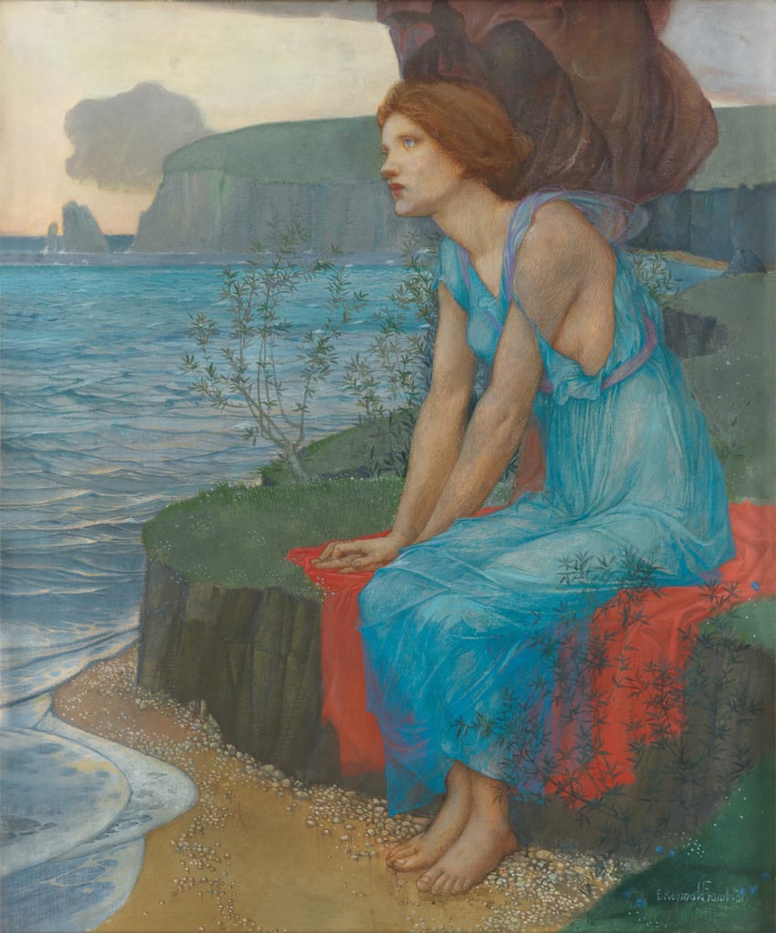 Posteriik No Frame Vintage Art Print Images Pictures Print Ariadne On The Isle By Edward Reginald Frampton Modern Colour Posters For Office Home Decor 60X90cm