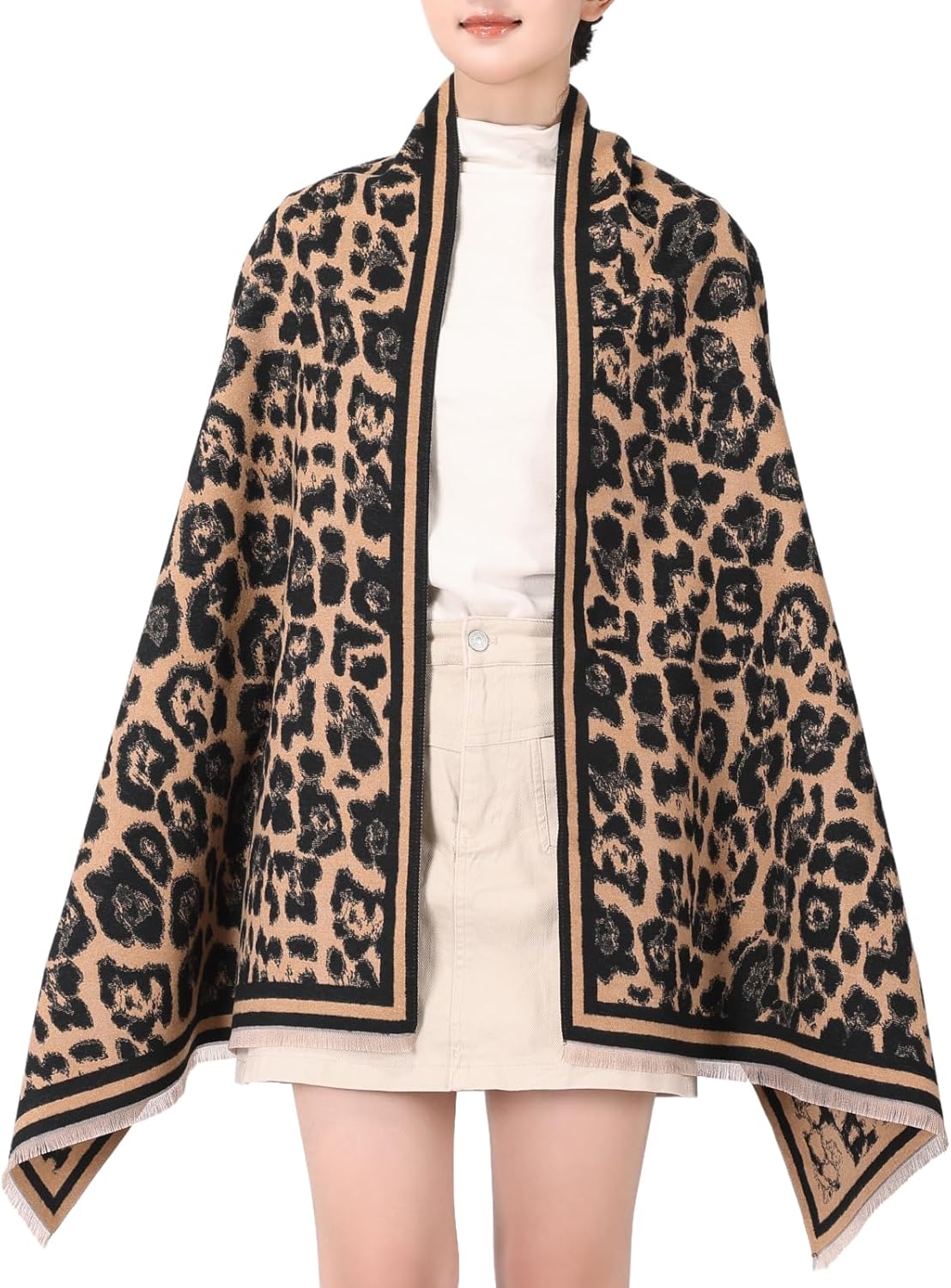 MINIDORA Women‘s Warm Reversible Pashmina Shawls Large Soft Winter Scarfs Jacquard Wraps for Evening Dresses - Image 4