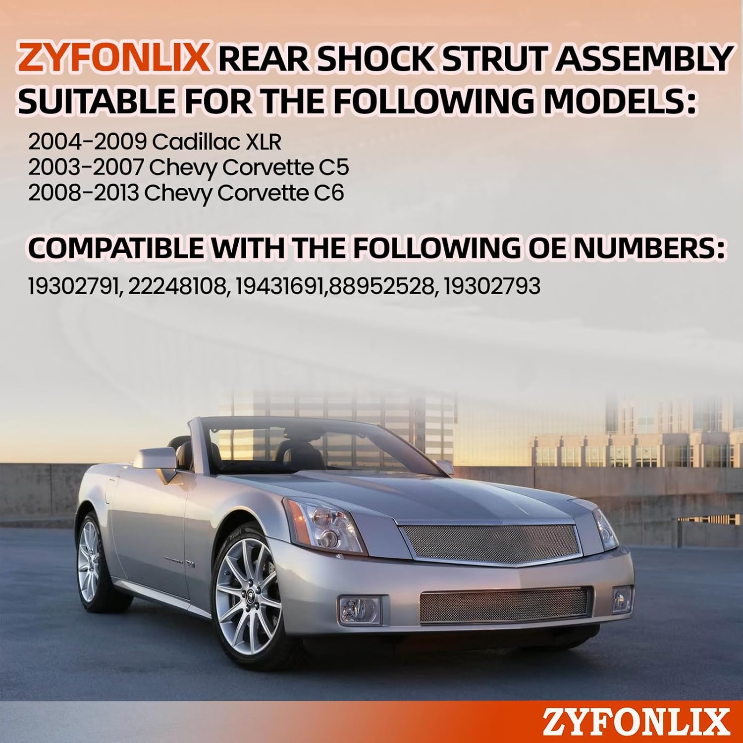 Rear Shock Strut Assembly Compatible with 2004-2009 Cadillac XLR 2003-2007 Chevy Corvette C5 2008-2013 Corvette C6 Shock Absorber OEM 19302791 22248108 19431691 88952528 19302793