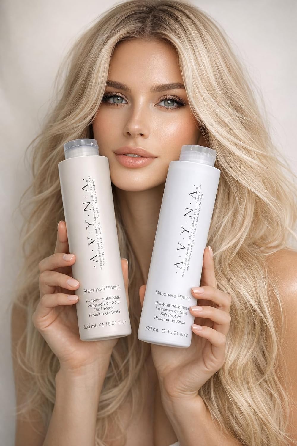 Avinna Purpel Shampoo &Conditioner Set-Toner for Blonde, Gray, Highlighted Hair (2x500 ml)
