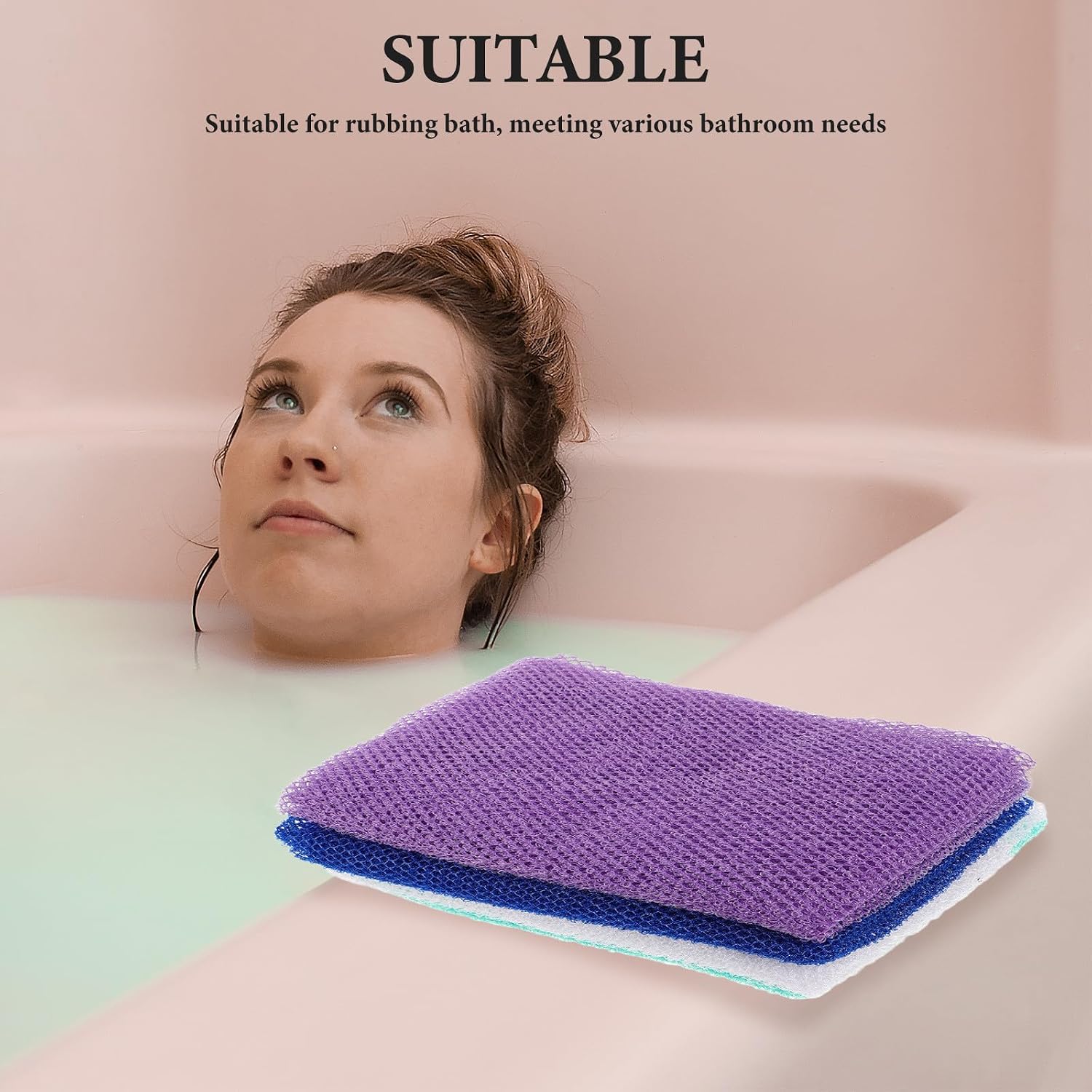 Hemobllo 4pcs Korean Exfoliating Washcloth Set 30x80cm Nylon Polyester | Sauna Sessions, Post-shower Drying, Long-term Use, Maintains Elasticity