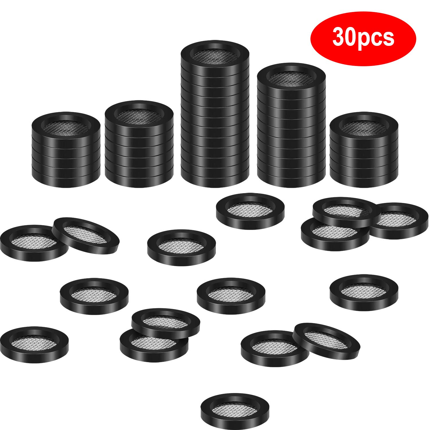 30 Pieces Shower Head Gasket Filter Washer Hose Gasket Filter 