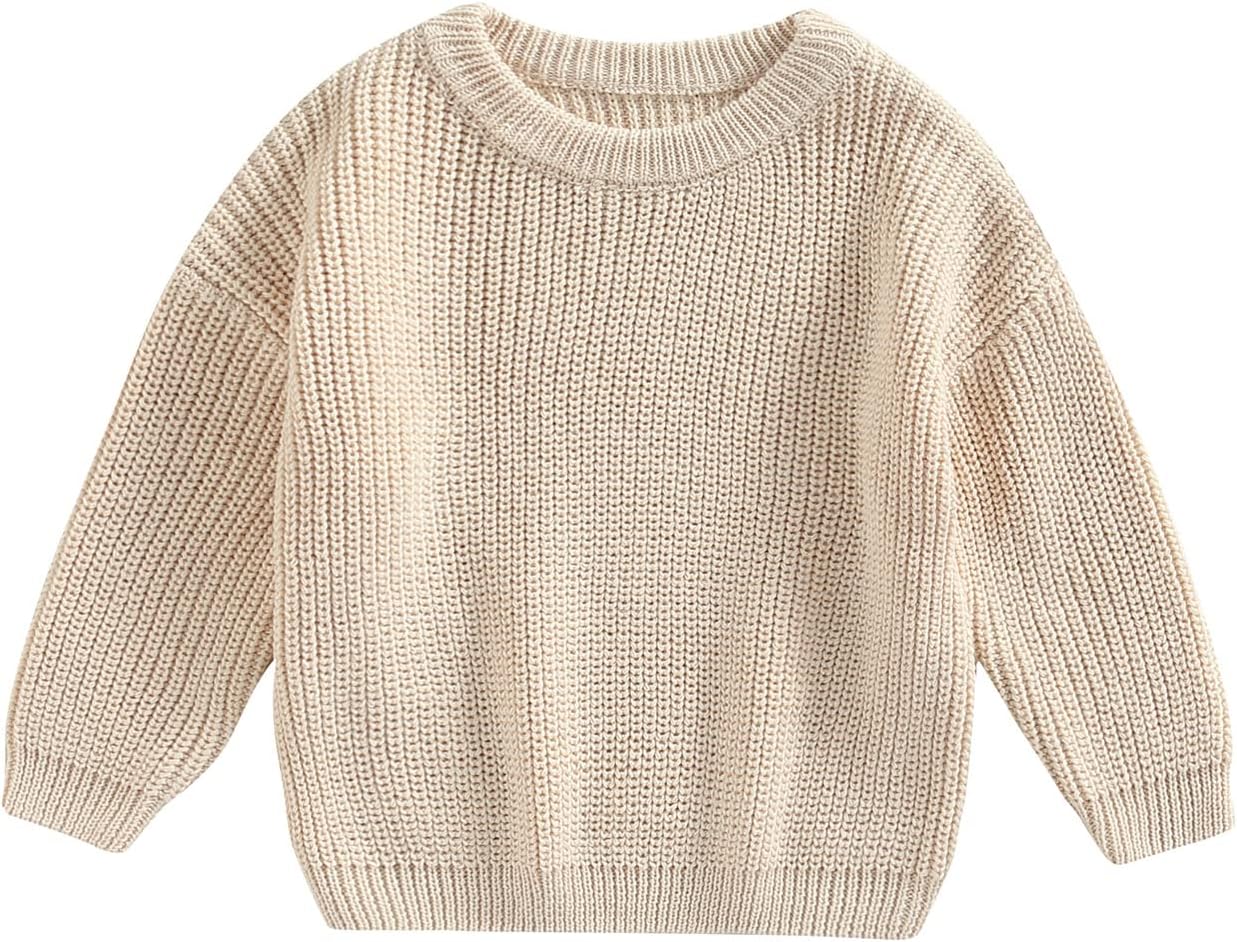 Baby Girl Boy Knit Sweater Blouse Pullover Sweatshirt Warm Crewneck Long Sleeve Tops for Infant Toddler