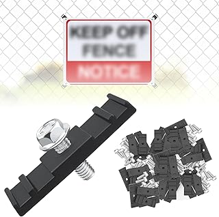 (50-Pack) Chain Link Fence Sign Bracket/Chain Link Fence Sign Mounting Brackets/Chain Link Fence Clips with Stainless Steel Bolts for Yard, Business, and Events