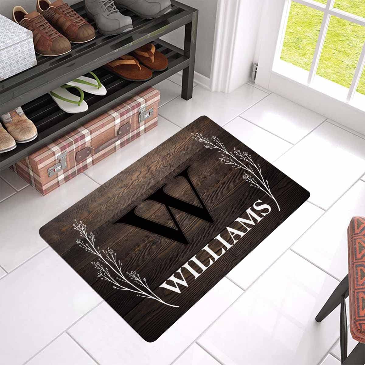 Customized Initial Door Mat. Welcome Door Mat, Custom Door Mats, Entrance Mat Indoor, Non Slip Door Mat Indoor, Gift for Family & Friends. (30"X18", Doormat 01)