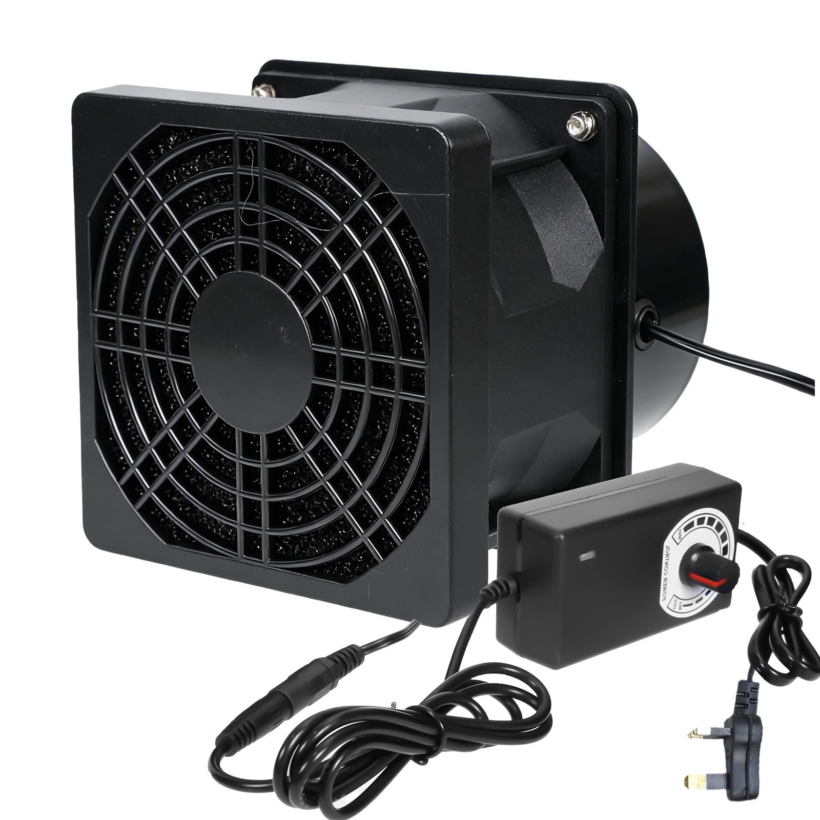 5700RPM Exhaust Fan Filter Duct Set Extractor Blower 8Cm Inline Duct with Speed Controller for Household Inline