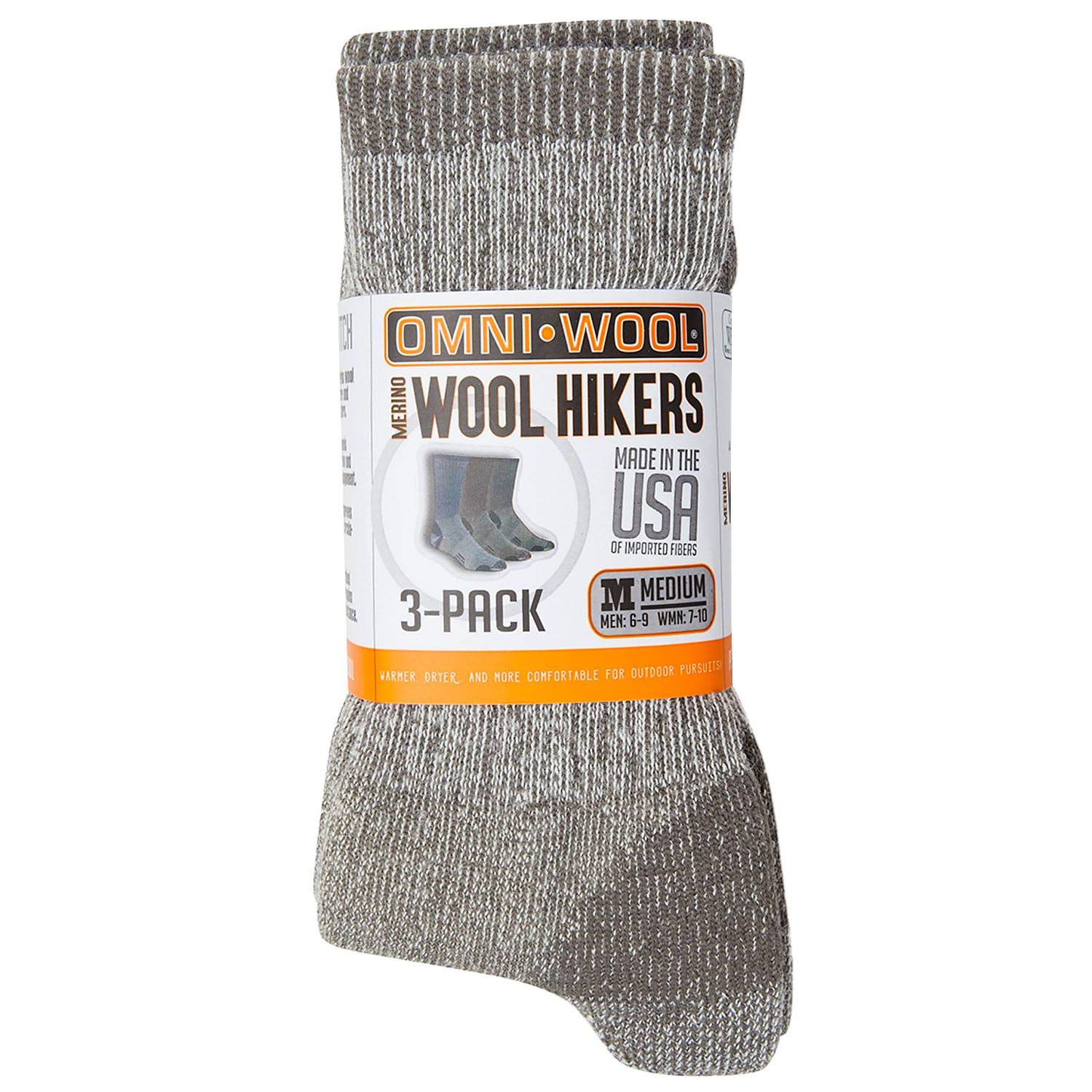 Omni-WoolMerino Wool Medium Hiker (3-Pack) (Navy, Charcoal, Taupe, Medium)